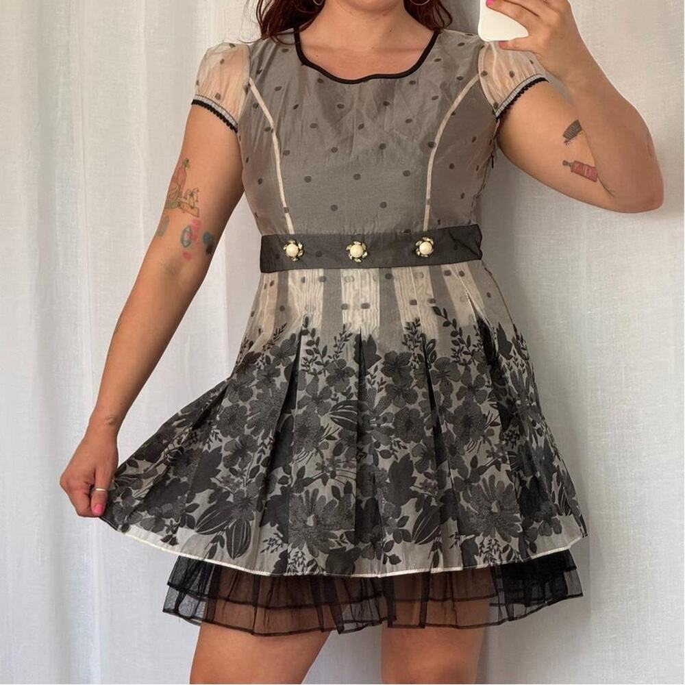 ✦ sheer polka dot babydoll party dress ✦